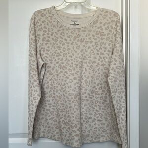 Sonoma Beige Animal Print Long Sleeve Top